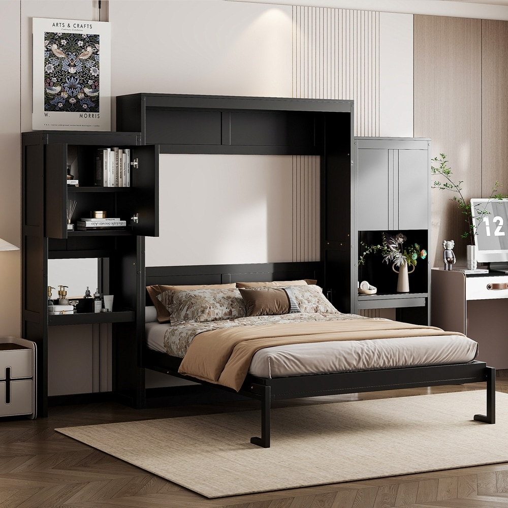 Murphy Bed with Desk, Vanity and Cabinets