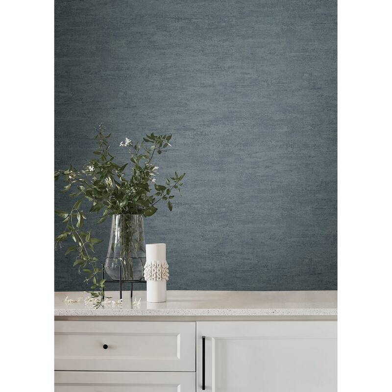 York Wallcoverings Weathered Stucco Dusty Blue Wallpaper