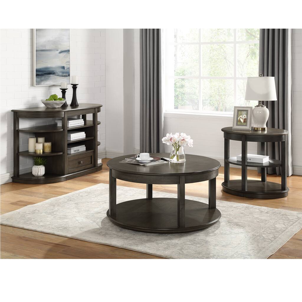 Furniture of America Marquess Farmhouse Grey 3-Piece 36-inch Table Set