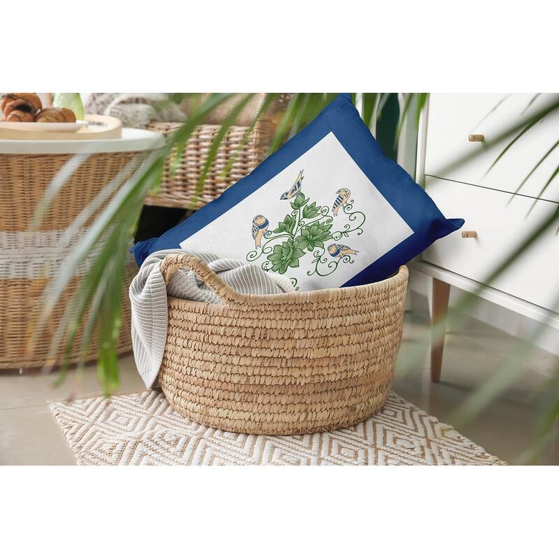 Birds And Flowers Decorative Throw Pillow
