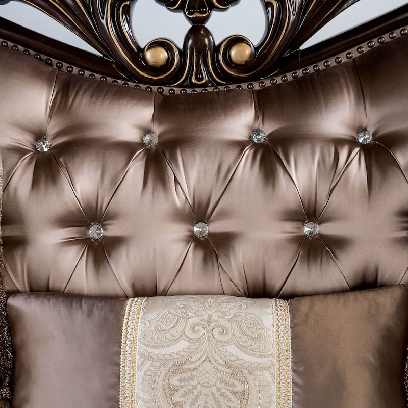 Furniture of America Cintel Traditional Velvet Tufted Wingback Loveseat