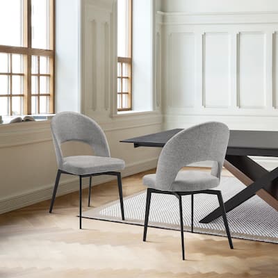 Lucia Brown or Grey Upholstered Swivel Dining Chairs - Set of 2