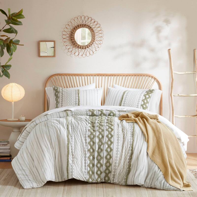 GDF Studio - Aruda Global Cotton Chenille Comforter Set with Tufted Detailing