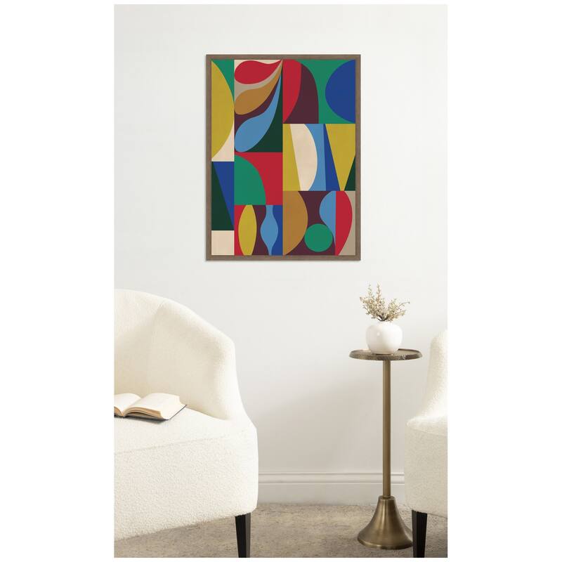 Kate and Laurel Abstract 04 by Rachel Lee Framed Canvas Wall Art Print