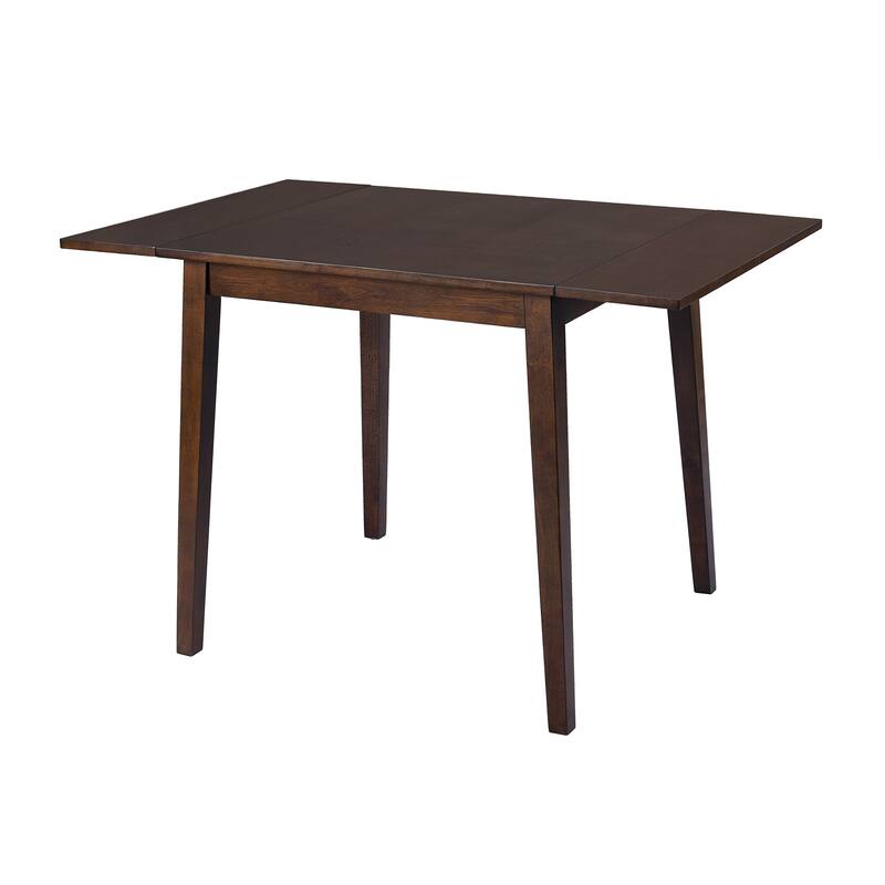 Extendable Rectangular Dining Table, Farmhouse Folding Kitchen Table, Breakfast Table with Drop Leaf & Wood Legs