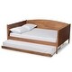 preview thumbnail 3 of 10, Veles Modern Ash Walnut Finished Wood Full Size Daybed with Trundle