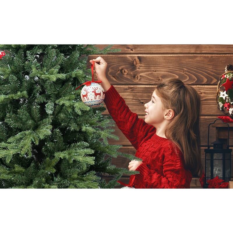4FT Green PVC+PE Christmas Tree with 919 Tips - Full & Lush Hinged Tree with Metal Stand,Realistic Mixed Needle Design