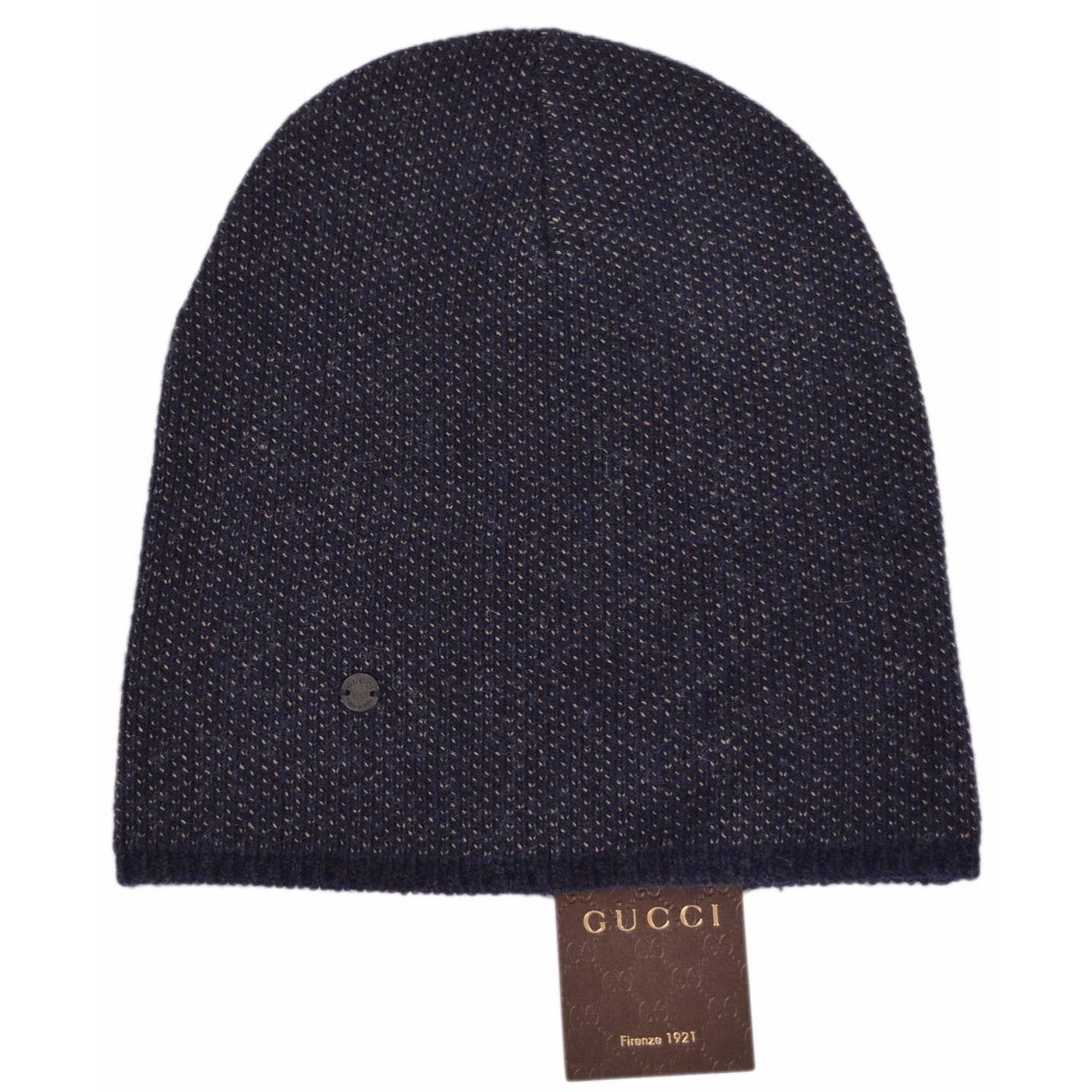 Shop Gucci 352350 Men S Blue Beige Wool Cashmere Beanie Ski Winter