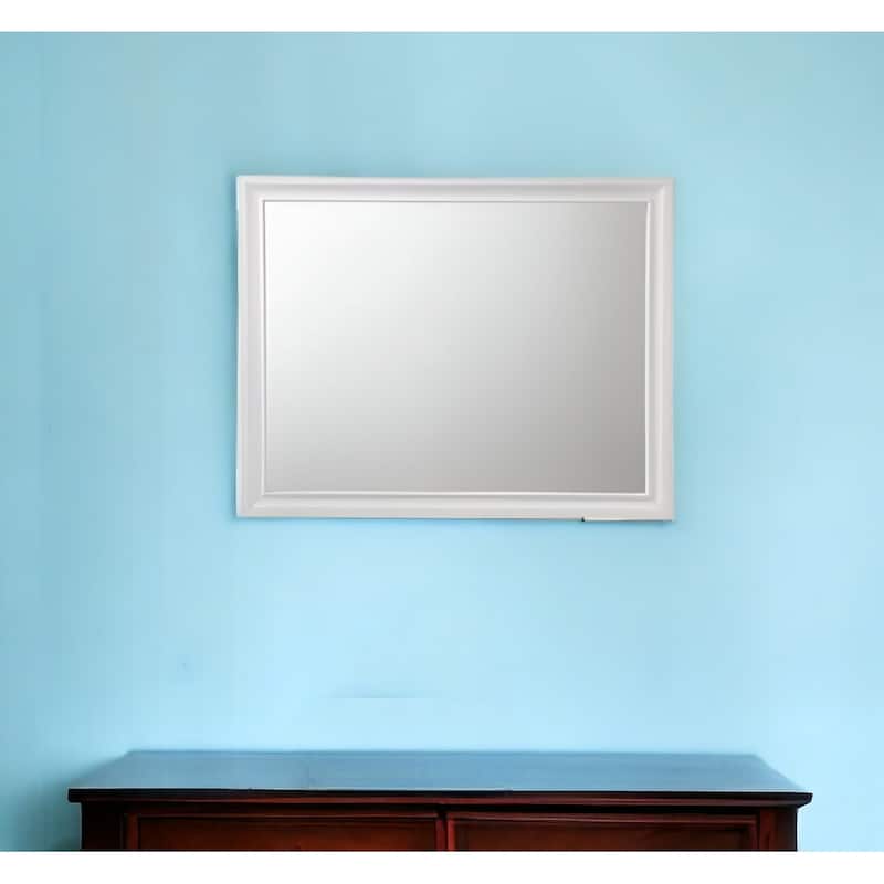 HomeRoots 36" White Wood Framed Mounted Dresser Mirror - 47' X '36' X '1 - 47' X '36' X '1 - White