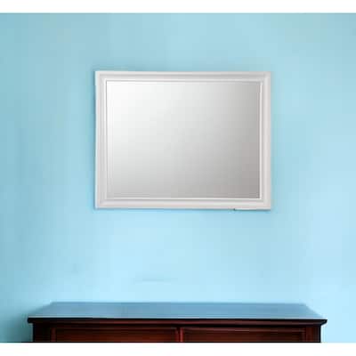 HomeRoots 36" White Wood Framed Mounted Dresser Mirror - 47' X '36' X '1