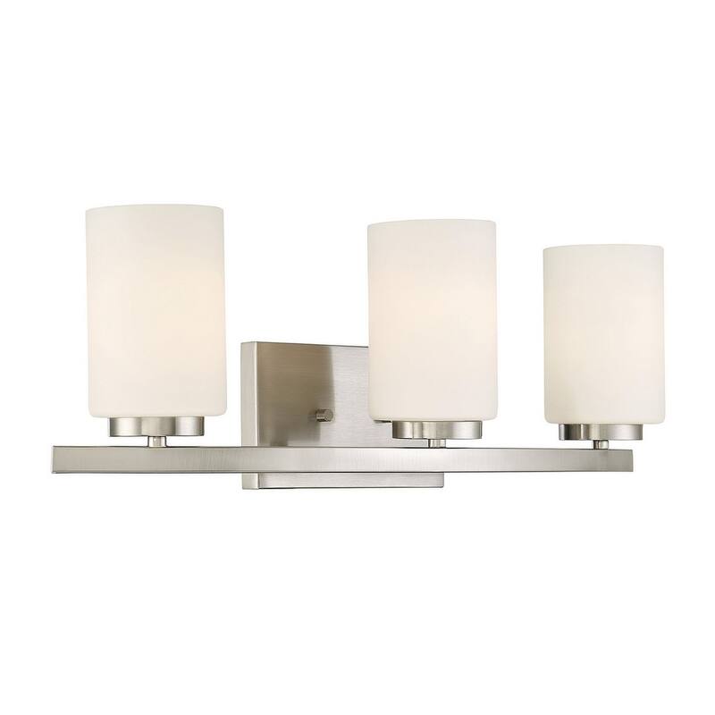 Trade Winds Kingston 3-Light Bathroom Vanity Light in Brushed Nickel