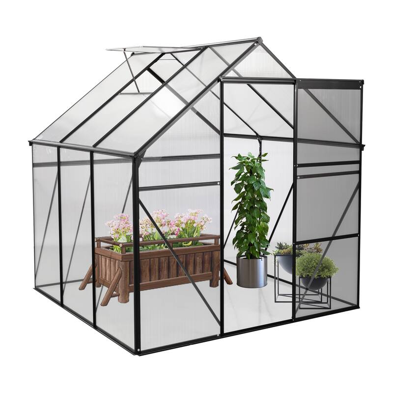 6X6FT-Polycarbonate Greenhouse for Outdoor Backyard in All Season
