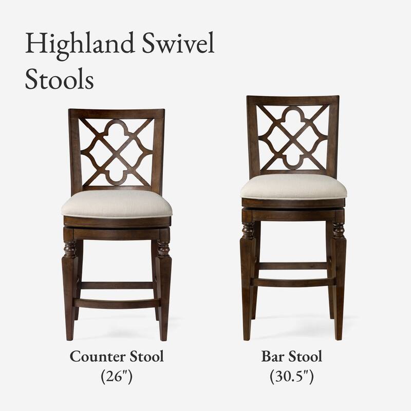 Maven Lane 26" Highland Swivel Counter Height Kitchen Stool
