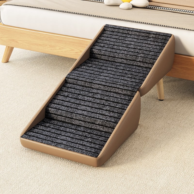 2-in-1 Non-Slip Wooden Pet Stairs for for Couch