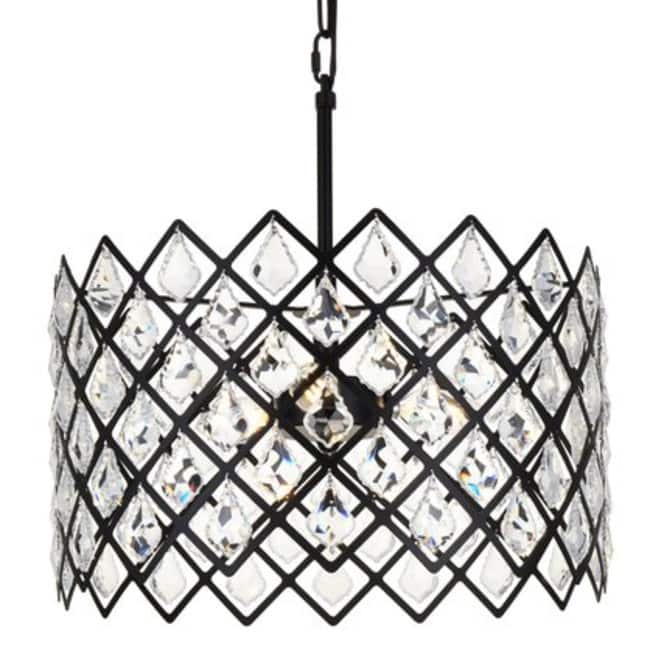 Elegant Lighting 1111D16 Lyla 3 Light 16" Wide Crystal Pendant with