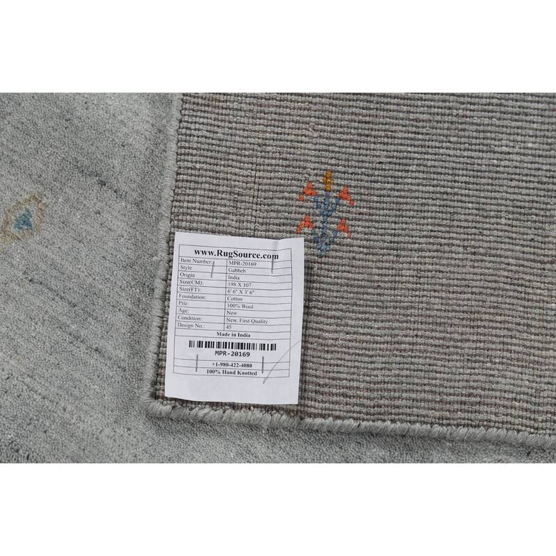 Gabbeh Oriental Area Rug Handmade Wool Carpet - 3'6"x 6'6"