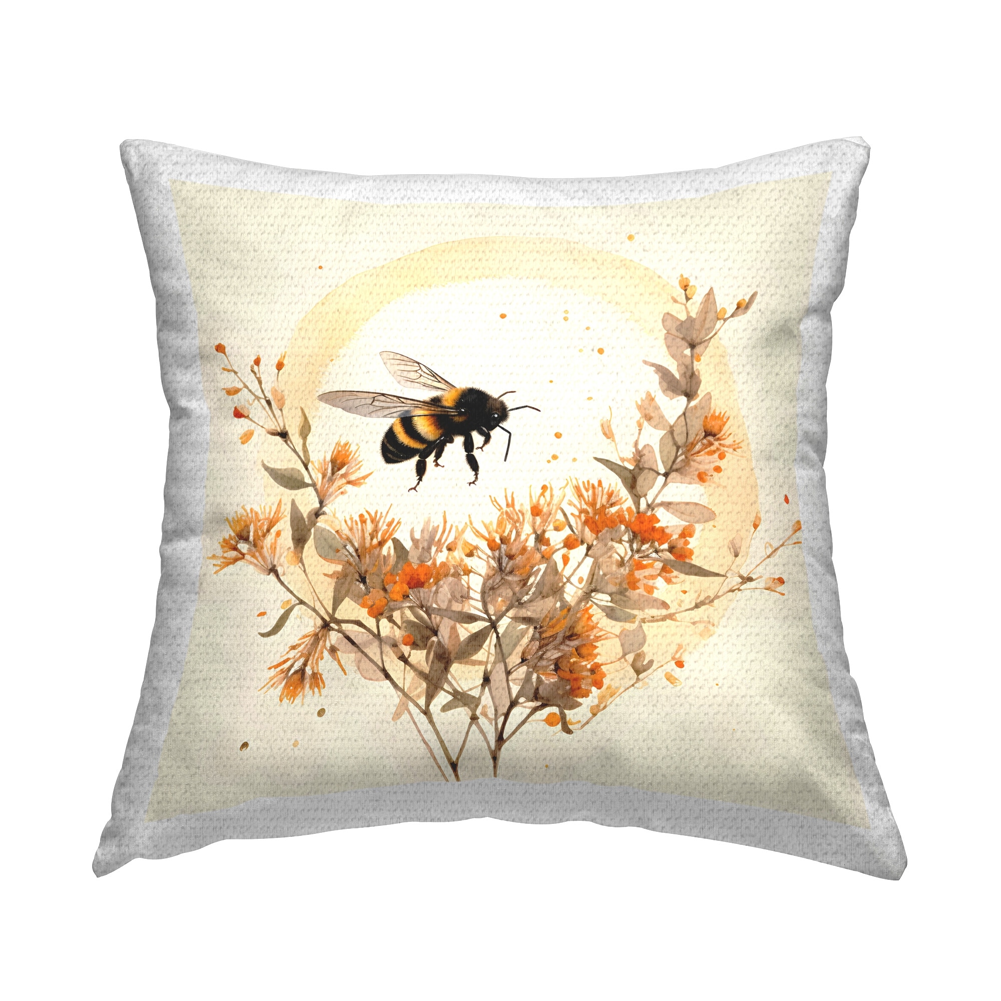 Stupell Bee Florals View Printed Outdoor Throw Pillow Design by Petal Prints Design