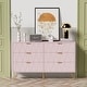 preview thumbnail 1 of 5, 6 Drawer Dresser Drawer Chest Storage Cabinet Organizer Large-Pink