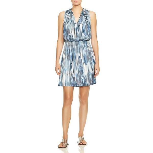 Shop Halston Heritage Womens Casual Dress Printed V Neck Cream