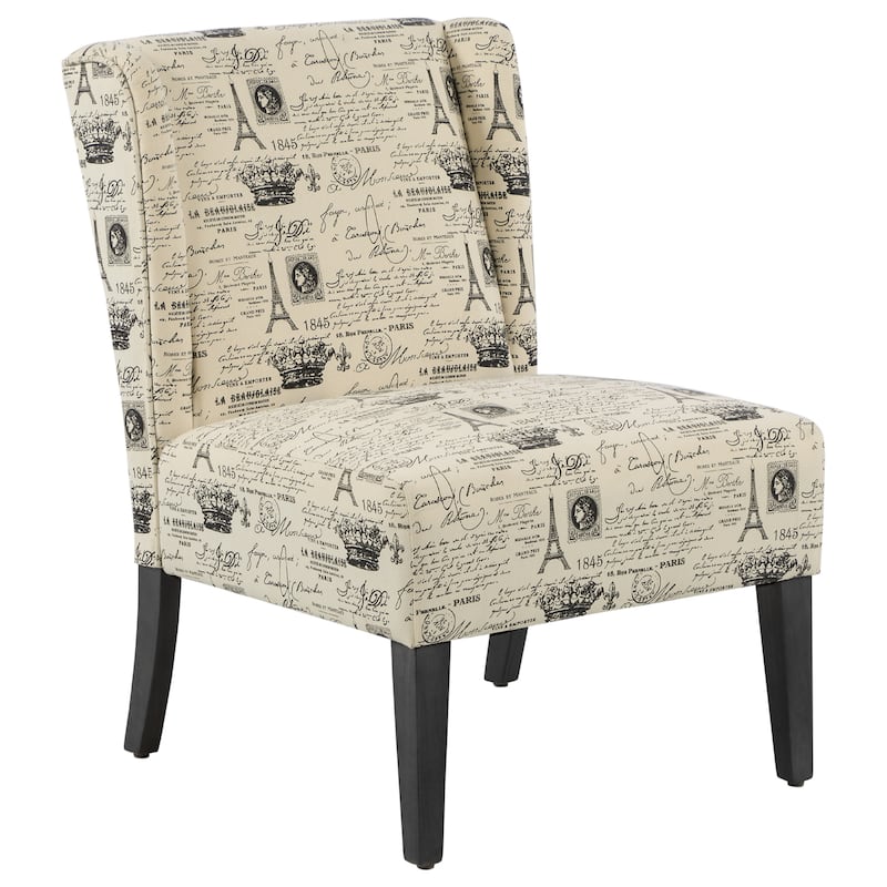 HOMCOM Upholstered Armless Accent Chair, Leisure Side Chair with Wingback