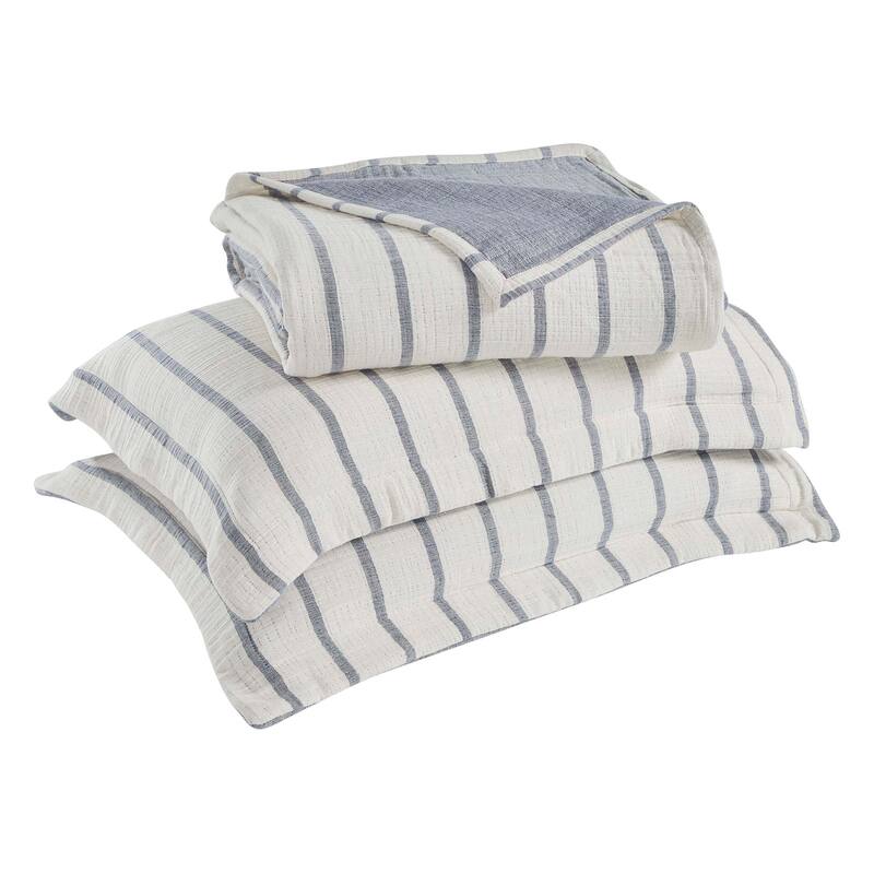 Superior Valencia Reversible Cotton Matelasse Bedspread and Sham Set