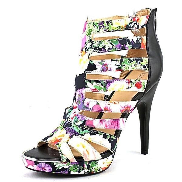 Bar III Ellie Women Open-Toe Canvas Multi Color Heels