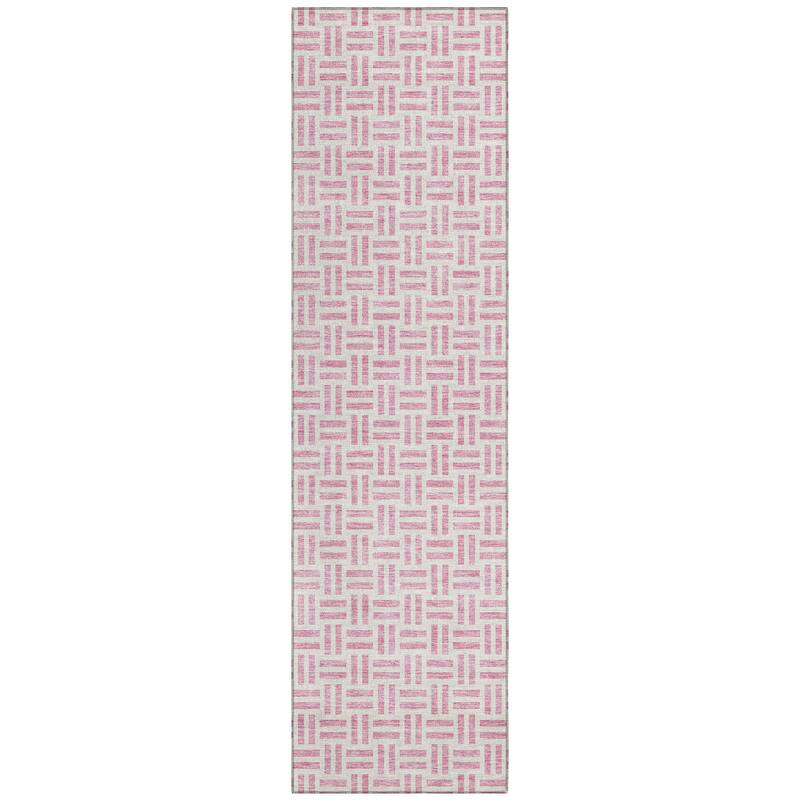 Machine Washable Indoor/ Outdoor Contemporary Basketweave Chantille Rug