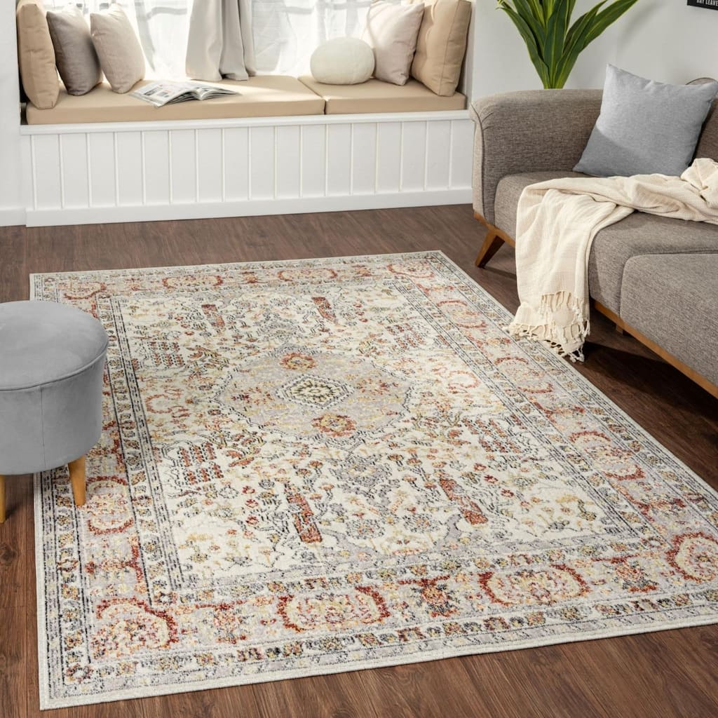 Luxe Weavers Vintage Style Bohemian Floral Area Rug 