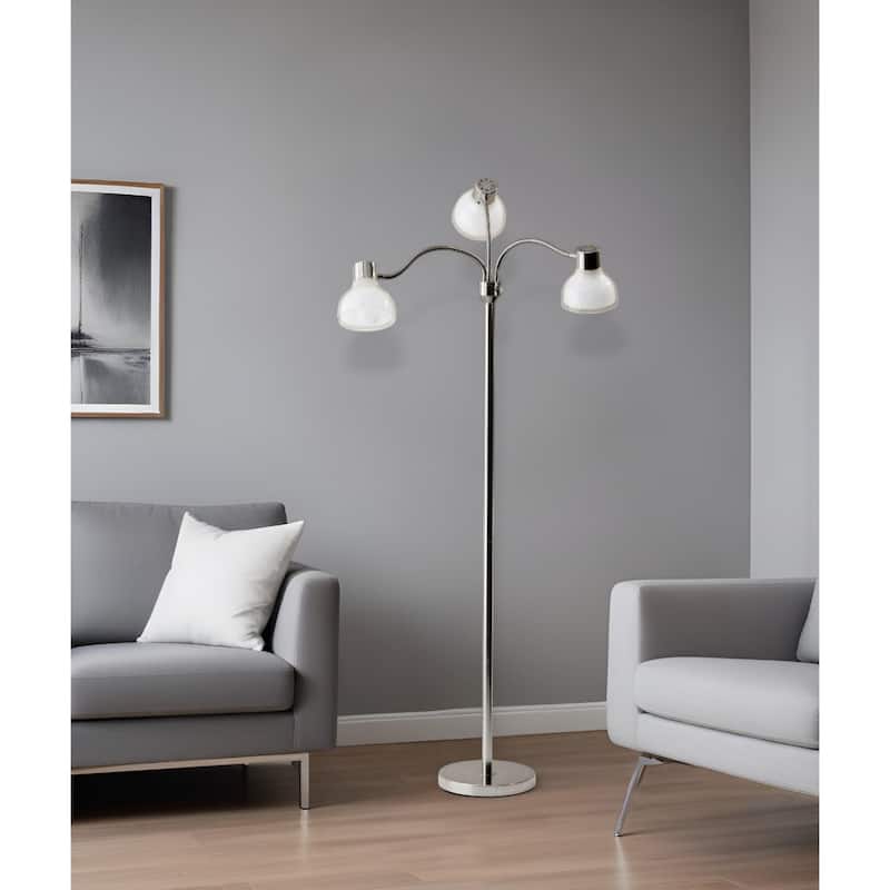 Metal Tree Floor Lamp with 3 Lights Bowl Shade and Switch Rotary Socket - 30” x 30” x 69” (D x W x H)