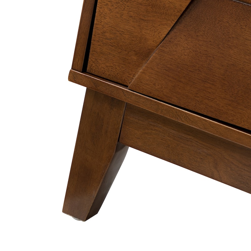Silakan Mid-Century Modern 4-Door Large Storage Sideboard with Solid Wood Legs by HULALA HOME