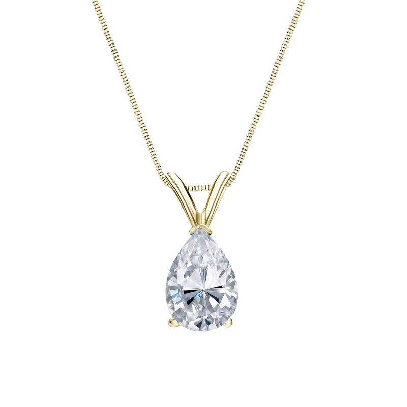 Auriya 1/3ctw Pear-cut Diamond Solitaire Necklace 14k Gold (I-J, I1-I2)