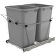 preview thumbnail 1 of 0, Rev-A-Shelf RV-18KD-17C S Silver Double 35-quart Waste Containers