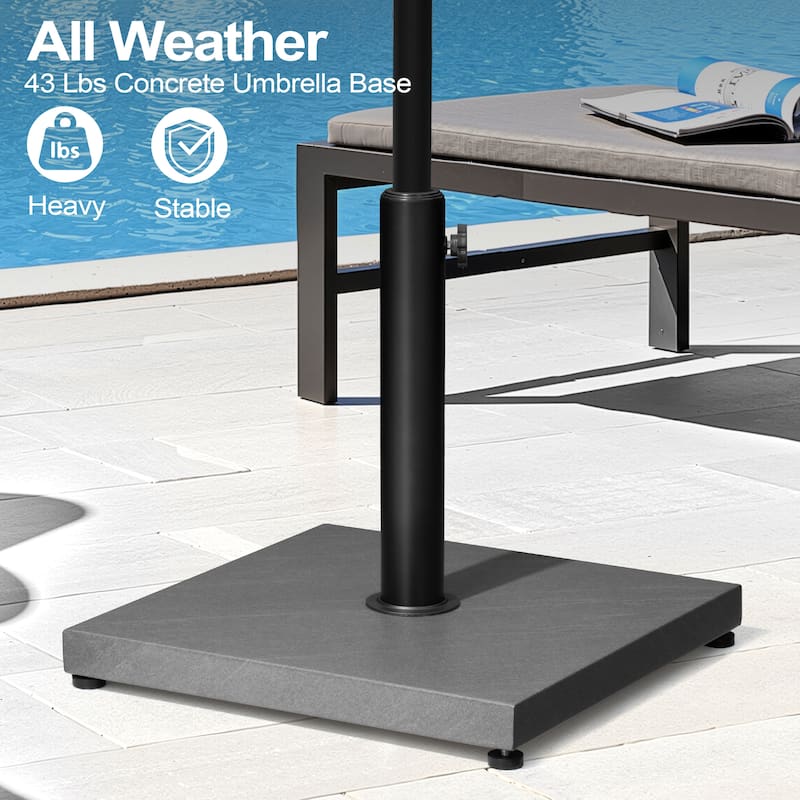 Pellebant 43/55 LBS Heavy Duty Square Concrete Umbrella Base for Market Umbrella