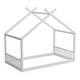 preview thumbnail 5 of 5, Roomfitters Twin Size Montessori House Bed Frame with Headboard and Footboard, Wooden Floor Bed with Fence Design, White