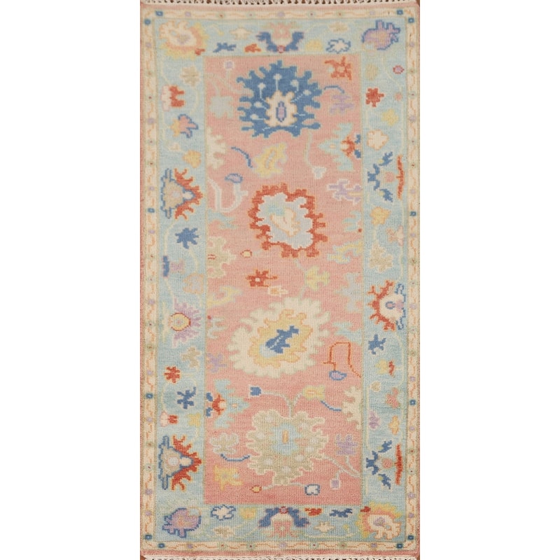 Oushak Accent Rug Hand-Knotted Wool Carpet - 2'7" x 5'10"