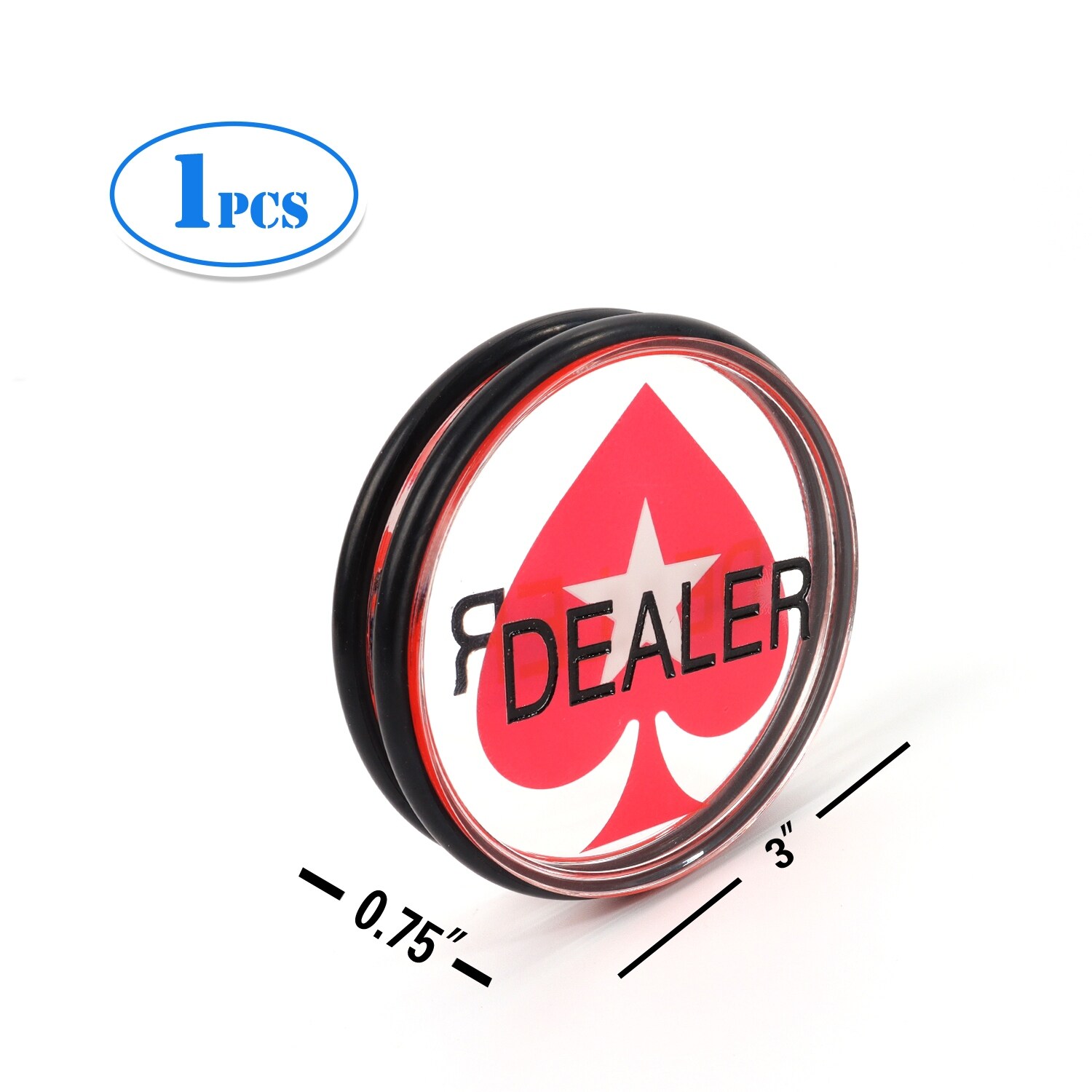 Bettecso Bouton De Poker, Poker Dealer Button Red Spade, Noir Et Rouge, Fabriqué En Verre Acrylique Premium Avec élastiques De Protection, 7,5 Cm X 1,8 Cm, 80 G, Motif Pique Rouge Stars Bettecso Bouton De Poker, Poker Dealer Button Red Spade, Noir Et Rouge, Fabriqué En Verre Acrylique Premium Avec élastiques De Protection, 7,5 Cm X 1,8 Cm, 80 G, Motif Pique Rouge Stars
