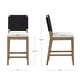 preview thumbnail 33 of 40, Beacon Bohemian Boucle Bar Stool, Upholstered Counter Height Chair with Solid Wood Frame and Woven Seagrass Back