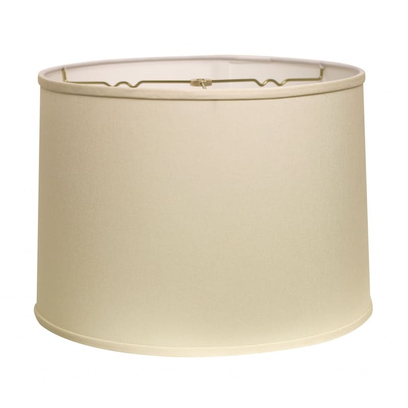 17" Ivory Throwback Drum No Slub Lampshade - 17" L x 17" W x 11.5" H