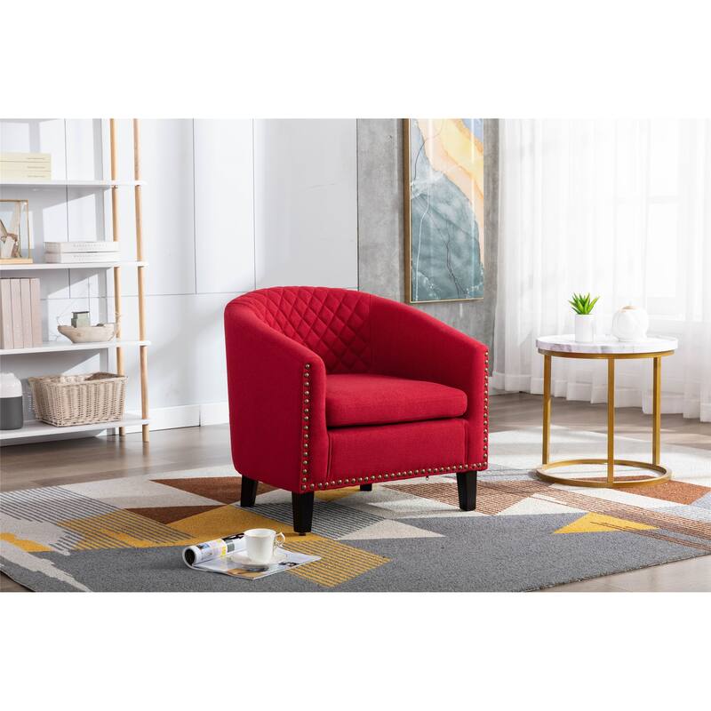 Club Chairs with nailheads and solid wood legs