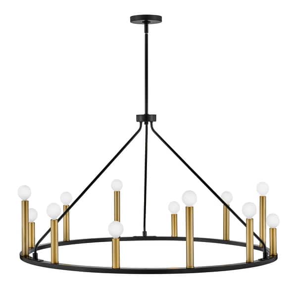 slide 2 of 9, Lark 83159 Lazlo 12 Light 38" Wide Ring Chandelier Black