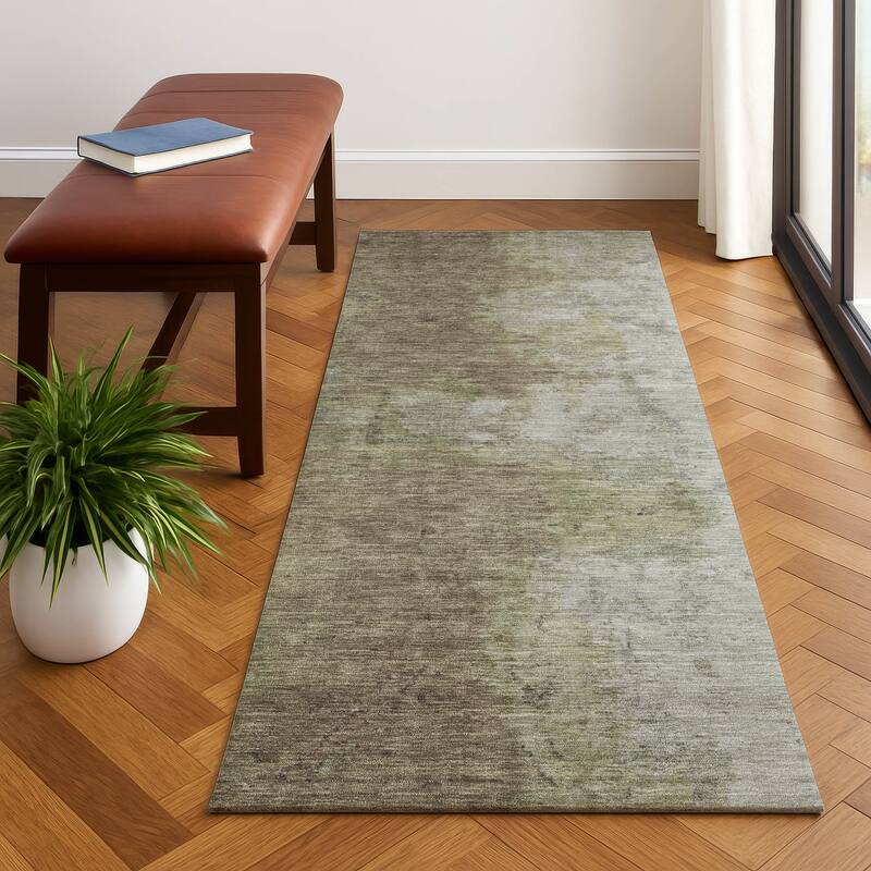 Premium Washable Super Soft Abstract Ombre Mayfield Rug - Taupe - 2'3" x 7'6"