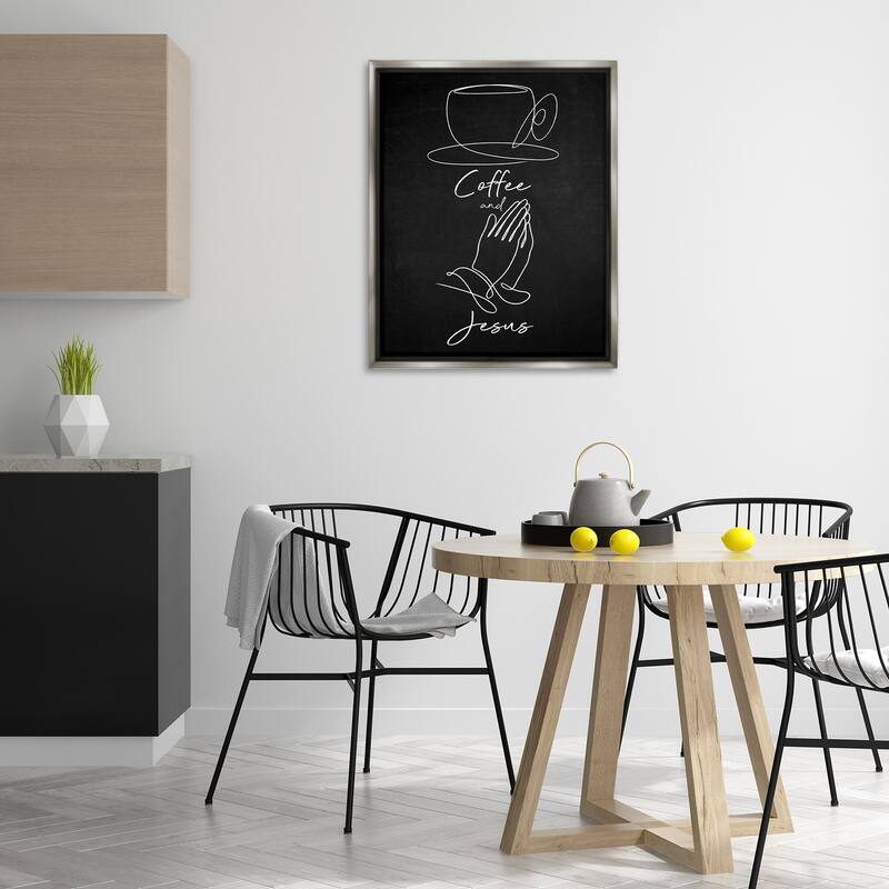 Stupell Coffee & Jesus Prayer Framed Floater Canvas Wall Art Design By Marcus Prime