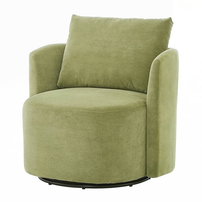 Upholstered Swivel Sofa Chair with Curved Desig