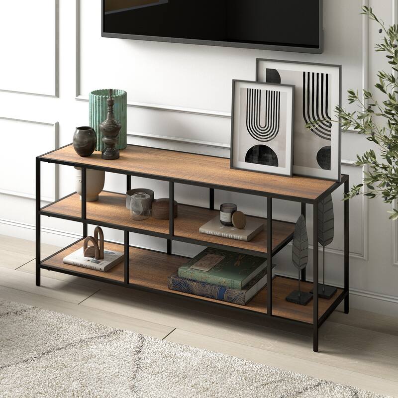 Winthrop Rectangular TV Stand with Metal Shelves for TV's up to 60"