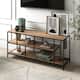 Option 55" Blackened Bronze with Rustic Oak Shelves