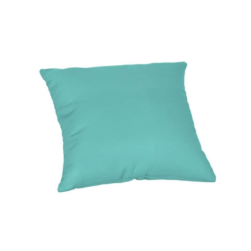 Sunbrella® Solid Fabric 1-Piece Indoor/Outdoor Square Throw Pillow, 15"W x 15"L, Cast Silver - Canvas Aruba