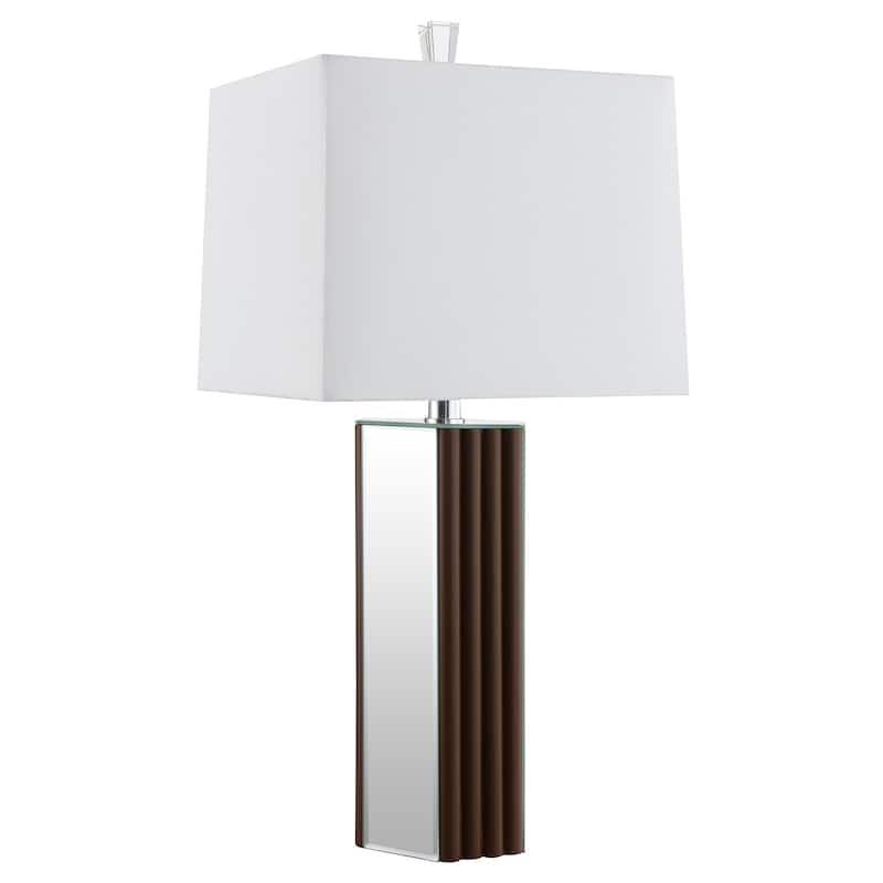 Elena 30-Inch Square Tapered Mirrored Table Lamp Brown - Brown