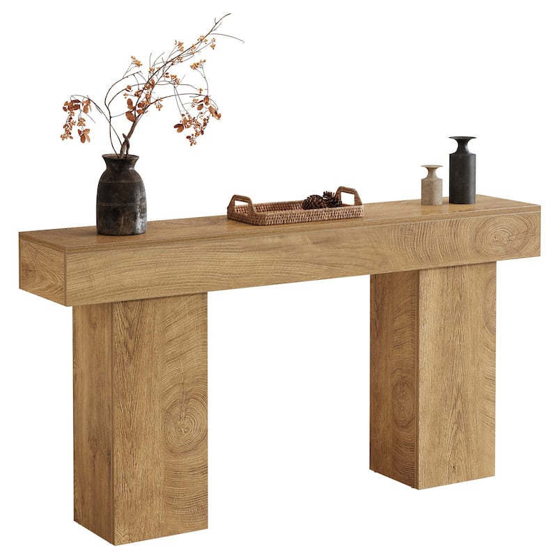 63" Industrial Farmhouse Wooden Console Sofa Table for Entryway