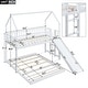 preview thumbnail 15 of 22, Twin over Full House Bunk Bed with Slide and Built-in Ladder