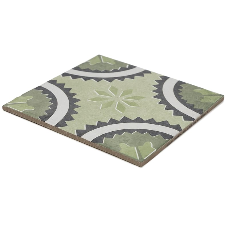 Verity Poppy 8x8 Matte Porcelain Encaustic Tile - Floor, Wall, Backsplash